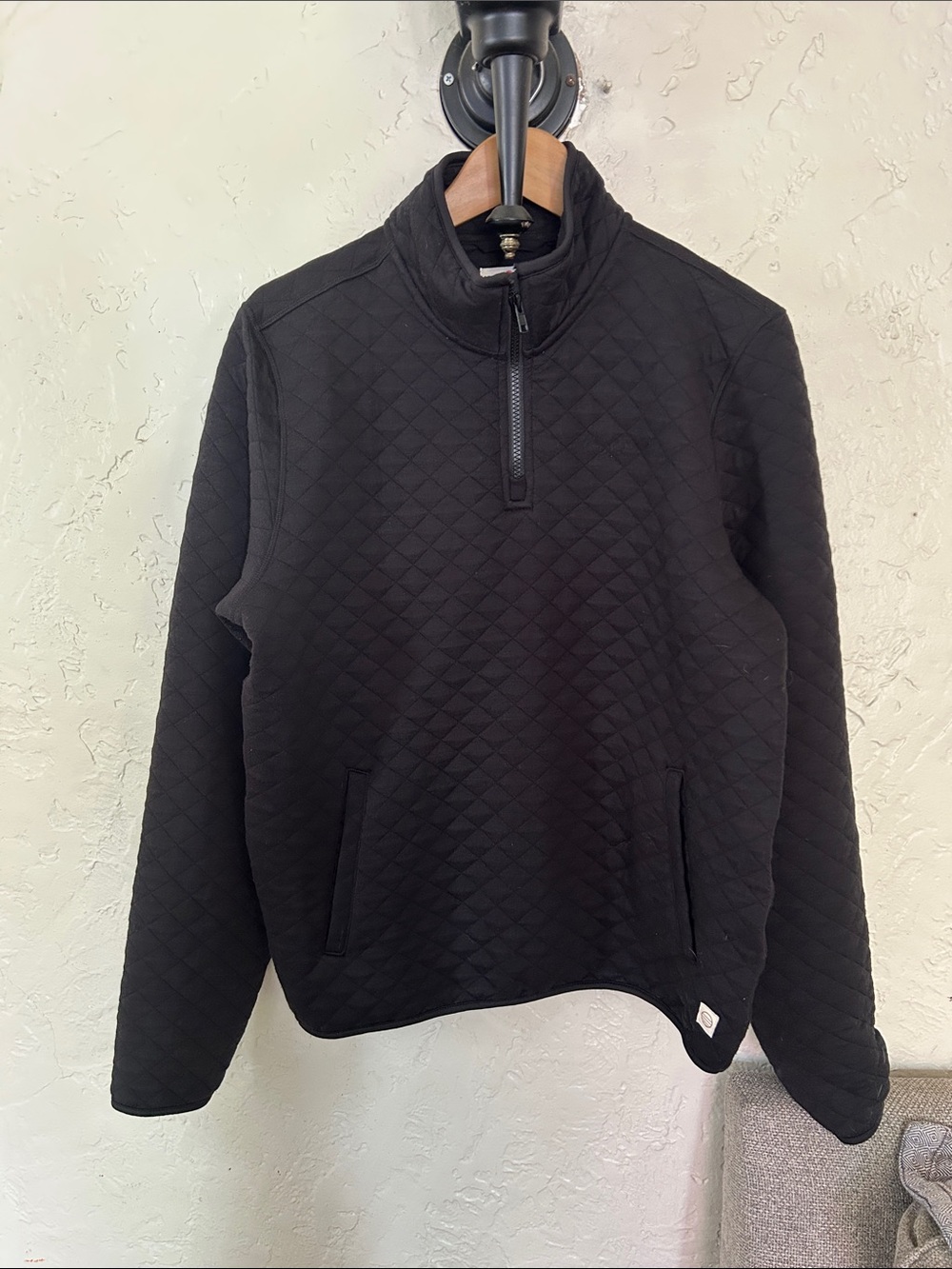 Marine Layer Men's Corbet Quarter Zip Pullover in Black